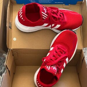 Adidas Kids Red and White Sneakers